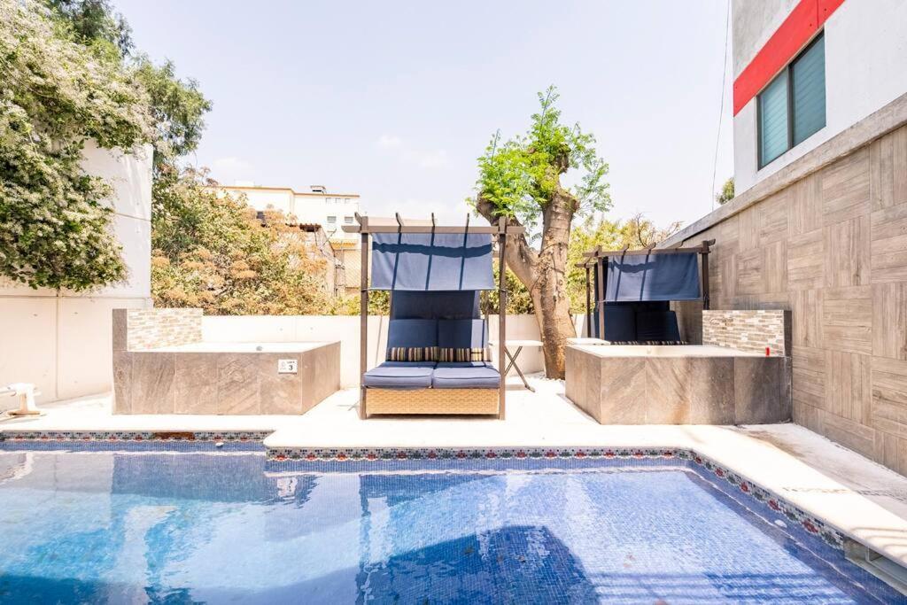 Loft Arte Y Diseno, Terraza, Asador, 3 Pantallas "Cuernavaca Somos El Unico Airbn Que Te Ofrece 2 Exclusivos Jacuzzis Profesionales Con Agua Caliente Y Sistema De Hidromasaje, Tipo Spa" Fraccionamiento Vigilancia 24 Horas Appartement Buitenkant foto